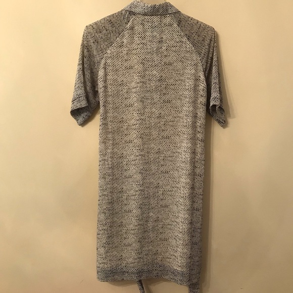 Chequer Printed Sheer Ruffle Front Dress - Picture 5 of 5